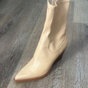 DV by Dolce Vita Nude Pointed-Toe Mid-Calf Boot